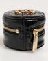 Dolce & Gabbana Black Lamb Leather DG Crystal Logo Round Coin Purse Wallet